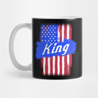 American Flag King Family Gift For Men Women, Surname Last Name Mug